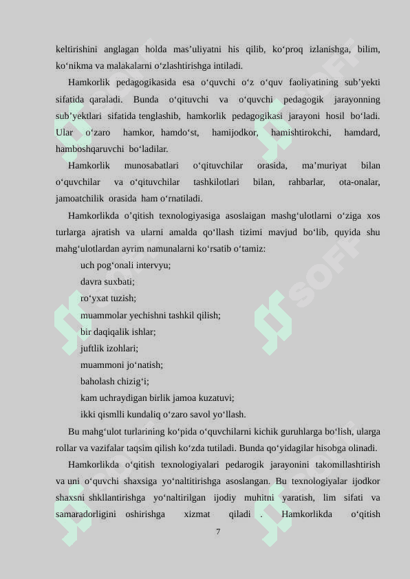 O'qitishda pedagogik hamkorlik 7