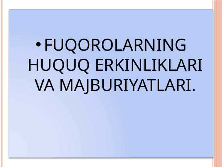 fuqorolar majburiyati 1