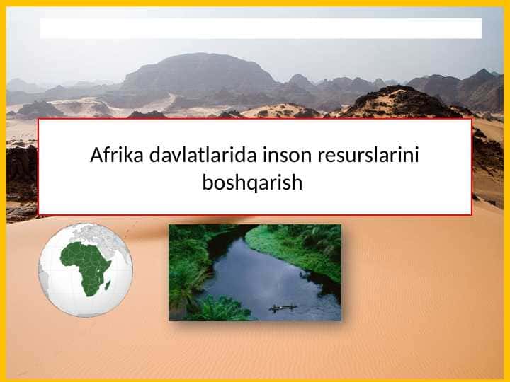 Afrika davlatlarida inson resurslarini boshqarish 1