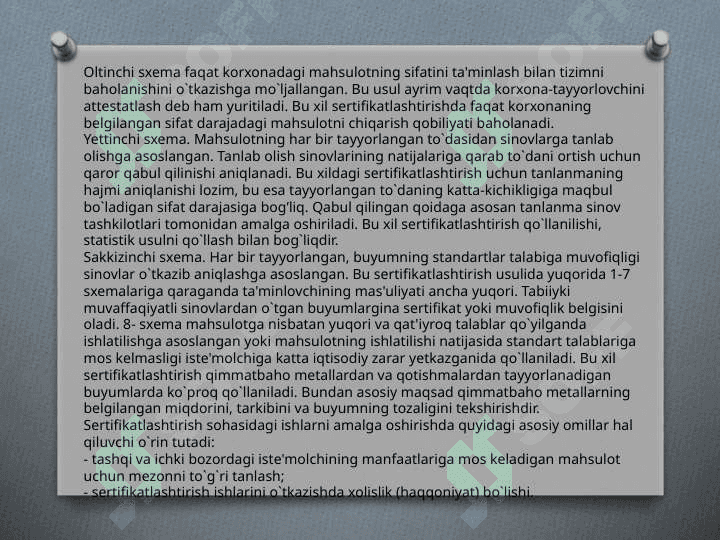 Sertifikatlashtirish sxemalari 3