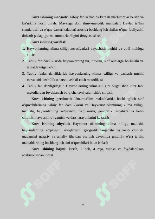 HAYVONOT OLAMINING XILMA XILLIGI VA UNING TABIATDA TUTGAN O'RNI. 4