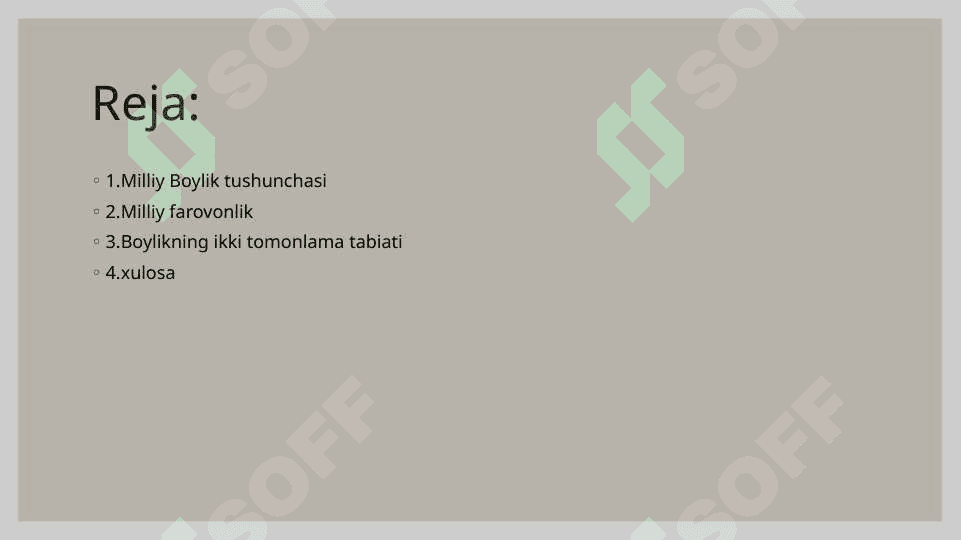 Milliy Boylik va milliy farovonlik mohiyati 2