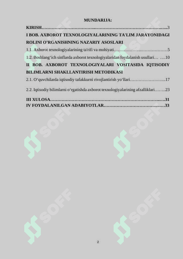 Axbarot texnologiyari-boshlang'ich sinf o'quvchilarida iqtisodiy bilim faoliyati vositasi sifatida. 2
