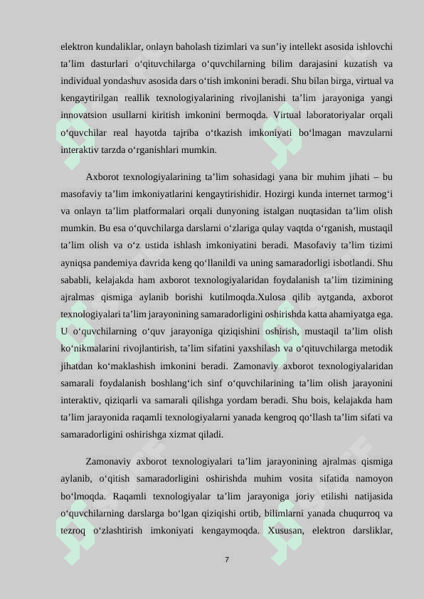 Axbarot texnologiyari-boshlang'ich sinf o'quvchilarida iqtisodiy bilim faoliyati vositasi sifatida. 7