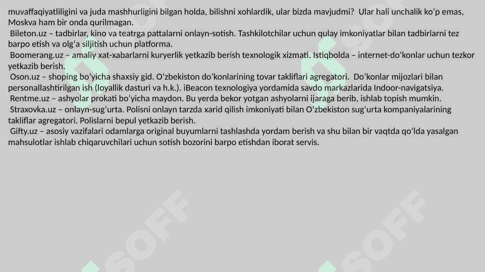 Biznes loyiha va startaplar ishlab chiqarish 2