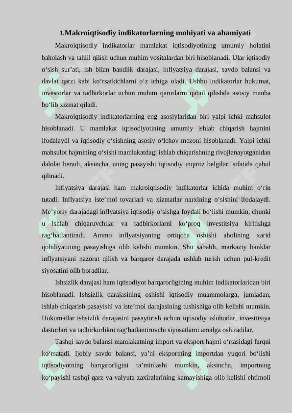 Makroiqtisodiy indekatorlarni ishlab chiqarish 2