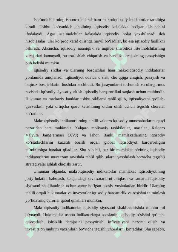 Makroiqtisodiy indekatorlarni ishlab chiqarish 4