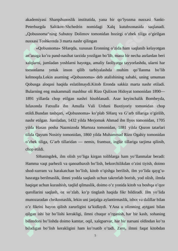 KAYKAVUSNING QOBUSNOMA  ASARI VA UNING TARBIYAVIY AHAMIYATI 5