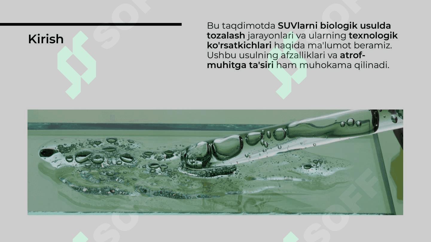 Oqava suvlarni biologik usulda tozalash moslamalarning tehnologik ko'rsatgichini hisoblash 2