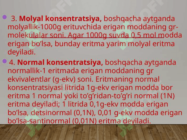 Eritmalar kansinteritsiyasini ifodalash titrimetrik analizning mohiyat 8
