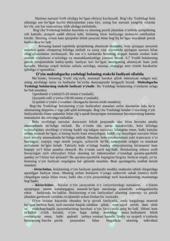 Maktabgacha yoshdagi bolalar psixologiyasi 2