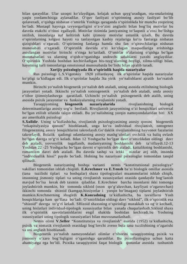 Ilk o`spirinlik va o’spirinlik davrida psixik rivojlanish xususiyatlari 3
