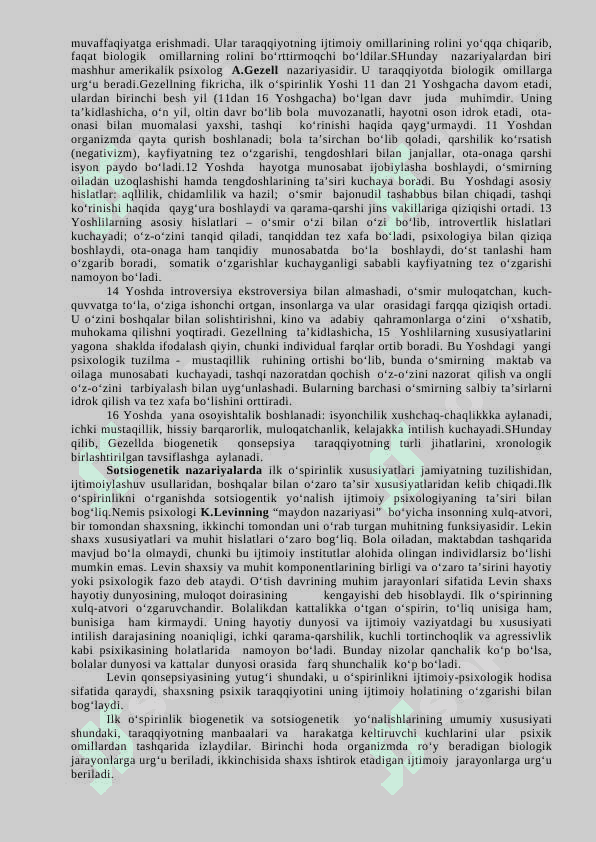 Ilk o`spirinlik va o’spirinlik davrida psixik rivojlanish xususiyatlari 4
