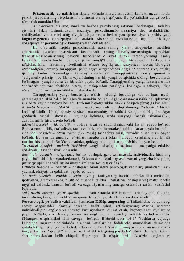 Ilk o`spirinlik va o’spirinlik davrida psixik rivojlanish xususiyatlari 5