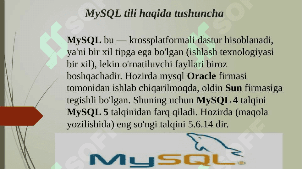 INTERNET TARMOG’IDA MALUMOTLAR BAZASI VA ULARNING  MODELLARI 4