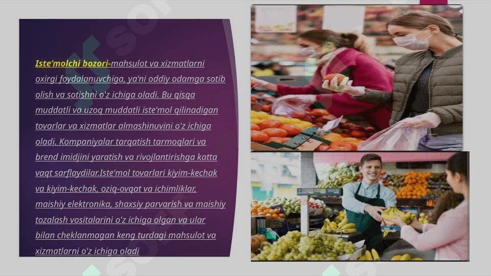 Iste’molchi tanlovi va uning xususiyatlari.Tovar va xizmatlarning zamonaviy bozorlari. 3