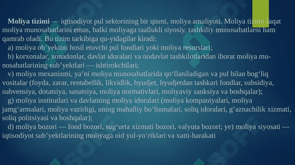 MOLIYA TIZIMI VA MOLIYANI BOSHQARISH 3