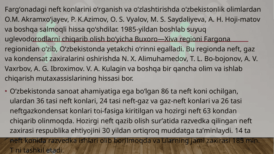 Neft va gaz konlari Va uyumlari 7