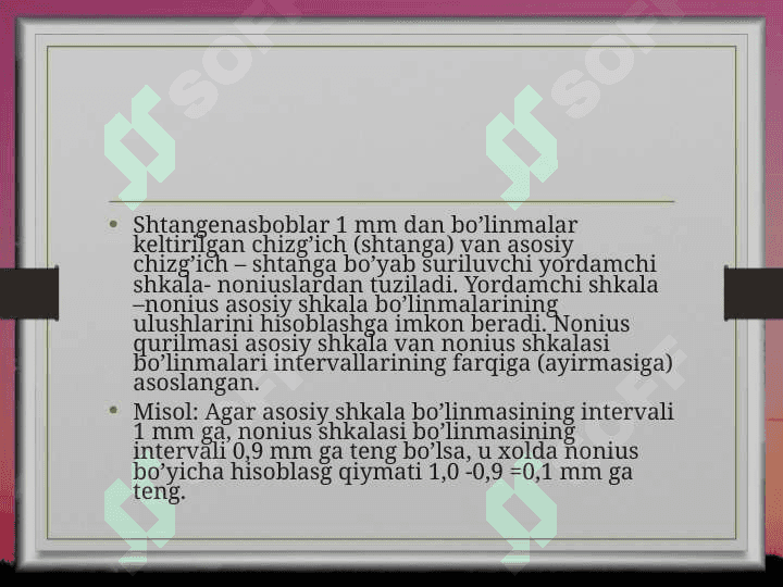 Nonius tipidagi burchak o’lchagich bilan burchaklarni o’lchash 3