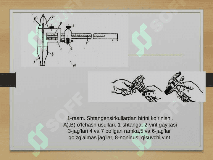Nonius tipidagi burchak o’lchagich bilan burchaklarni o’lchash 4