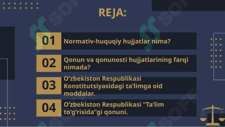 TA’LIMDAGI NORMATIV-HUQUQIY HUJJATLARNI BILISH VA KASBIY FAOLIYATDA QOʻLLASH 2