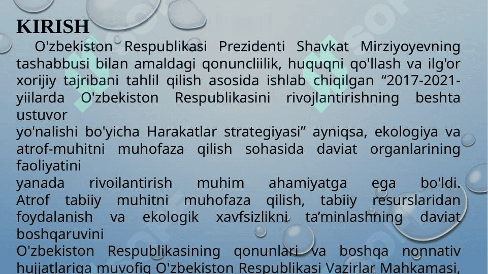 O’zbekistonda ekologik siyosatning mohiyati va uning bugungi kundagi ahamiyati 2