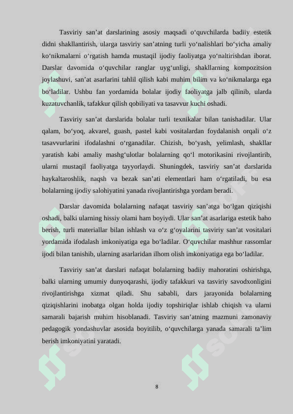 Tasviriy san'at darslarida ijodiy topshiriqlar yaratish 8