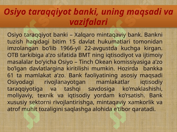 XALQARO MOLIYA INSTITUTLARI, ULARNING MAQSADI VA VAZIFALARI 3