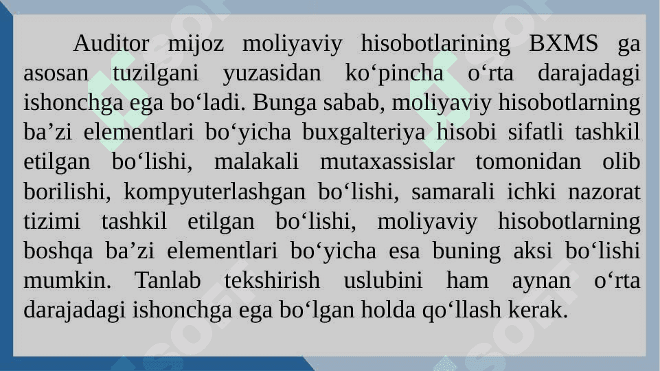 AUDITDA TANLAB TEKSHIRISH USLUBI 5