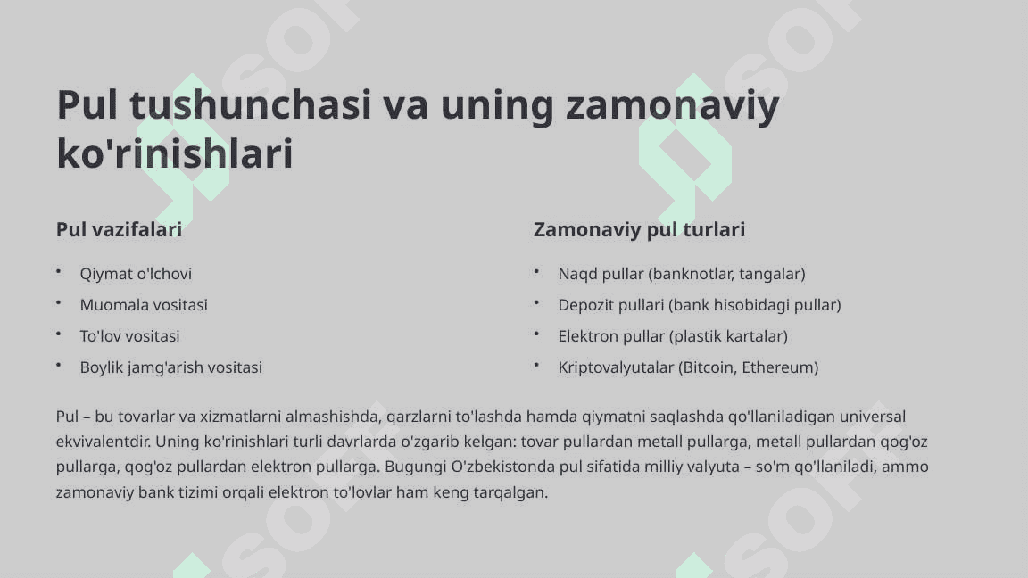 Pul taklifi, pulga talab va bank tizimi 3
