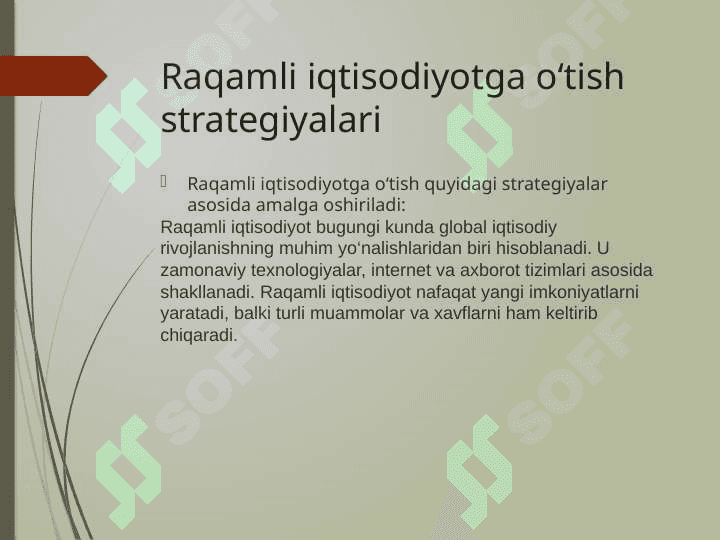Raqamli iqtisodiyotga o‘tish strategiyalari muammolar va xavflar 4