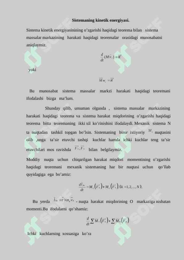 Nuqta harakat miqdorining o‘zgarishi haqidagi teorema 3