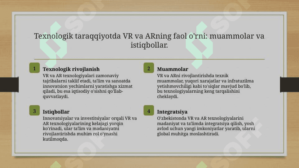 Vertual va toldirilgan reallik tehnalogiyalari rivojlantirish muammolari 8