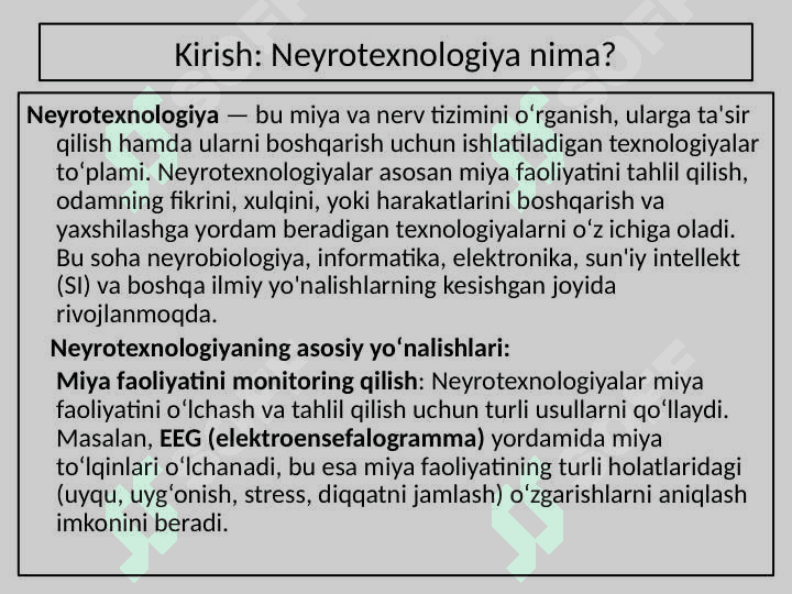 Neyrotexnologiyalar va sun’iy obyektlar 2