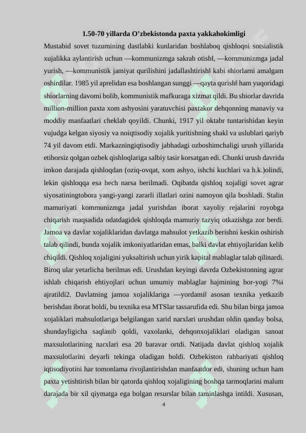 O‘ZBEKISTON PAXTACHILIGI HAQIDA 3