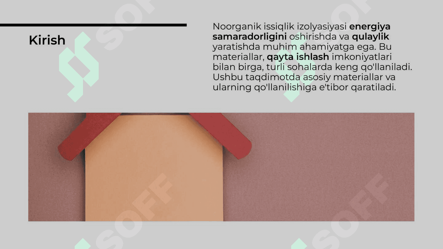 Noorganik issiqlik izolyasiyasi  ashyolari va buyumlari 2