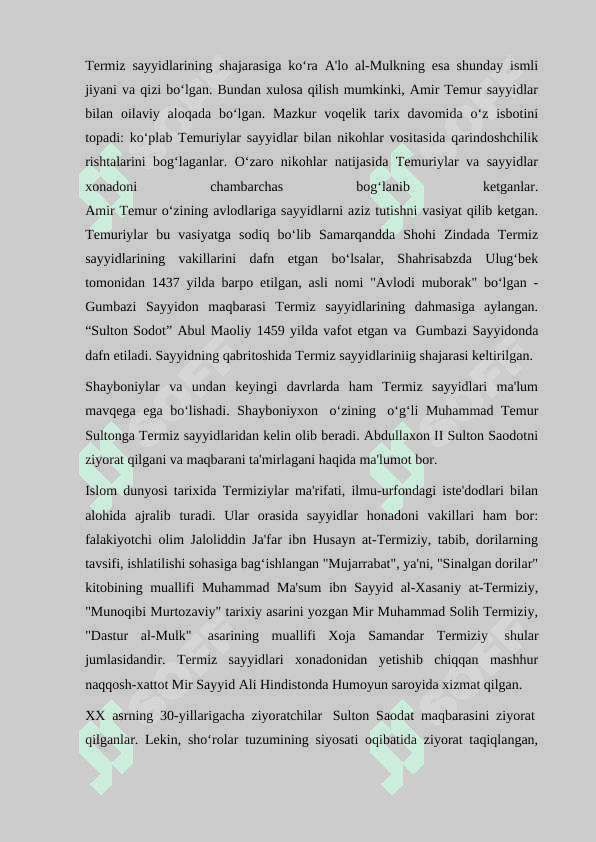 TERMIZ SAYYIDLARI 4