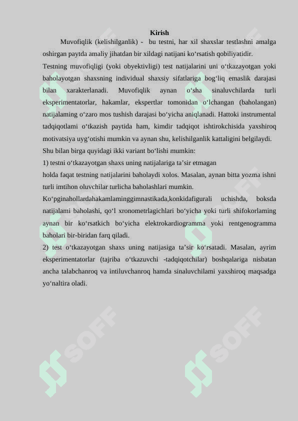 Testlarning ishonchliligini axborotliligini aniqlash 2
