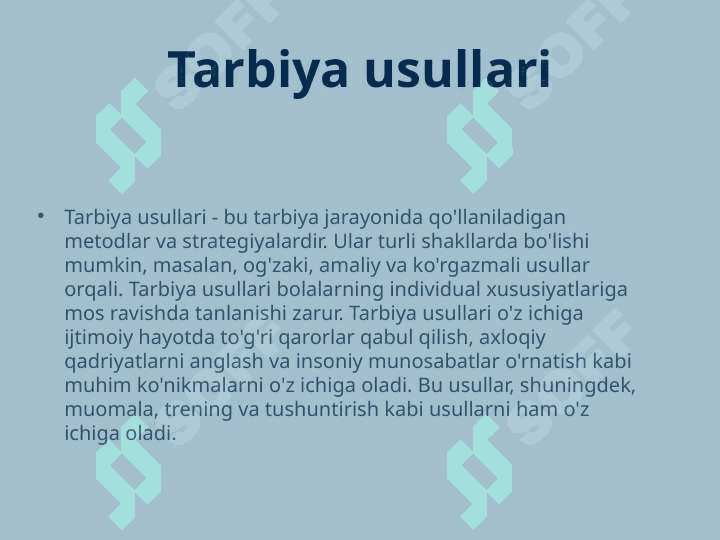 Tarbiyaviy ishlar metodikasi 4