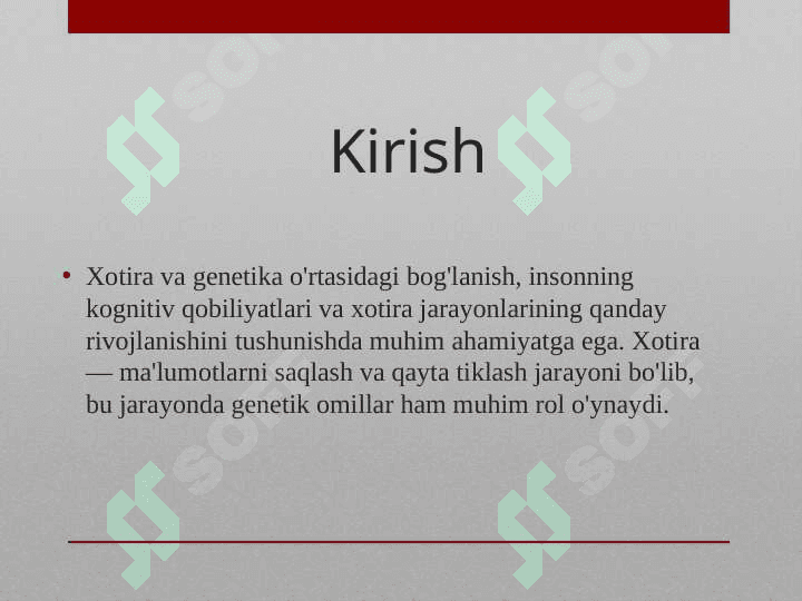 Xotira va genetika 3