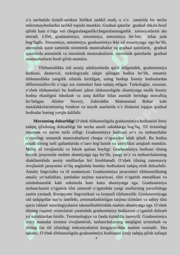 O’zbek tilshunosligida graduonimiya hodisasining ilmiy tadqiqi 4