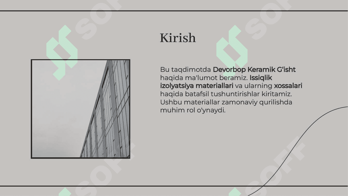 Devorbop keramik g‘isht issiqlik izolatsiya materiallari qo‘llanilishi va xossalari 2