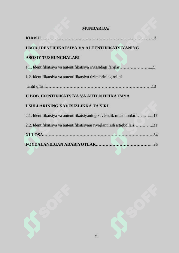 IDENTIFIKATSIYA VA AUTENTIFIKATSIYA USULLARI 2