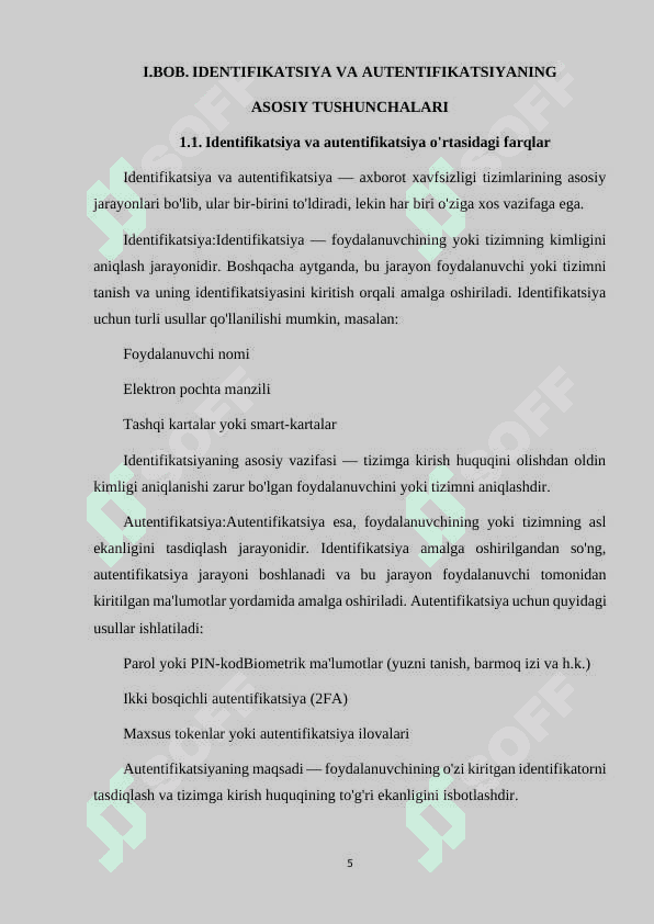 IDENTIFIKATSIYA VA AUTENTIFIKATSIYA USULLARI 5
