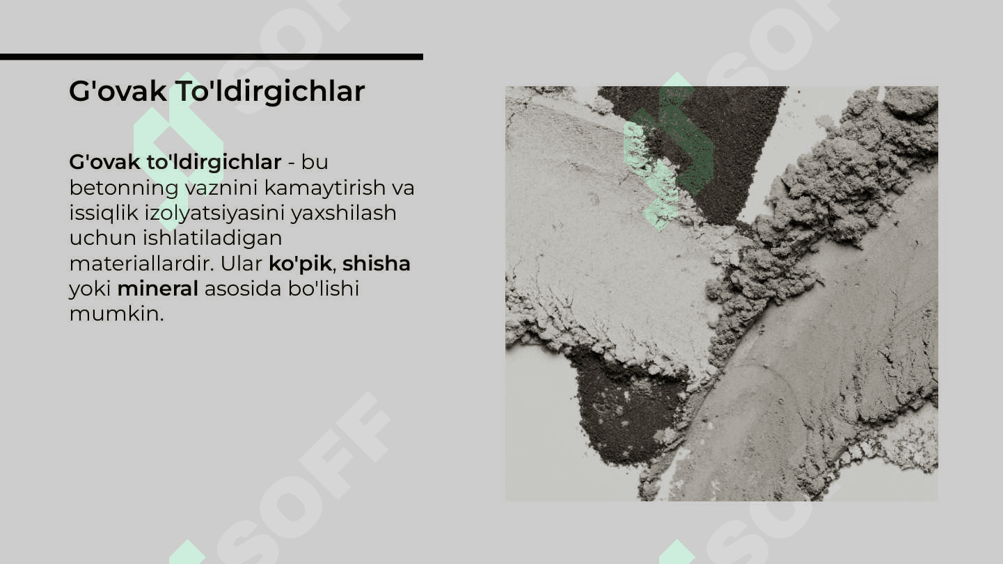 G'ovak to'ldirgichlar asosida yengil betonlardan devorbop materiallar 4