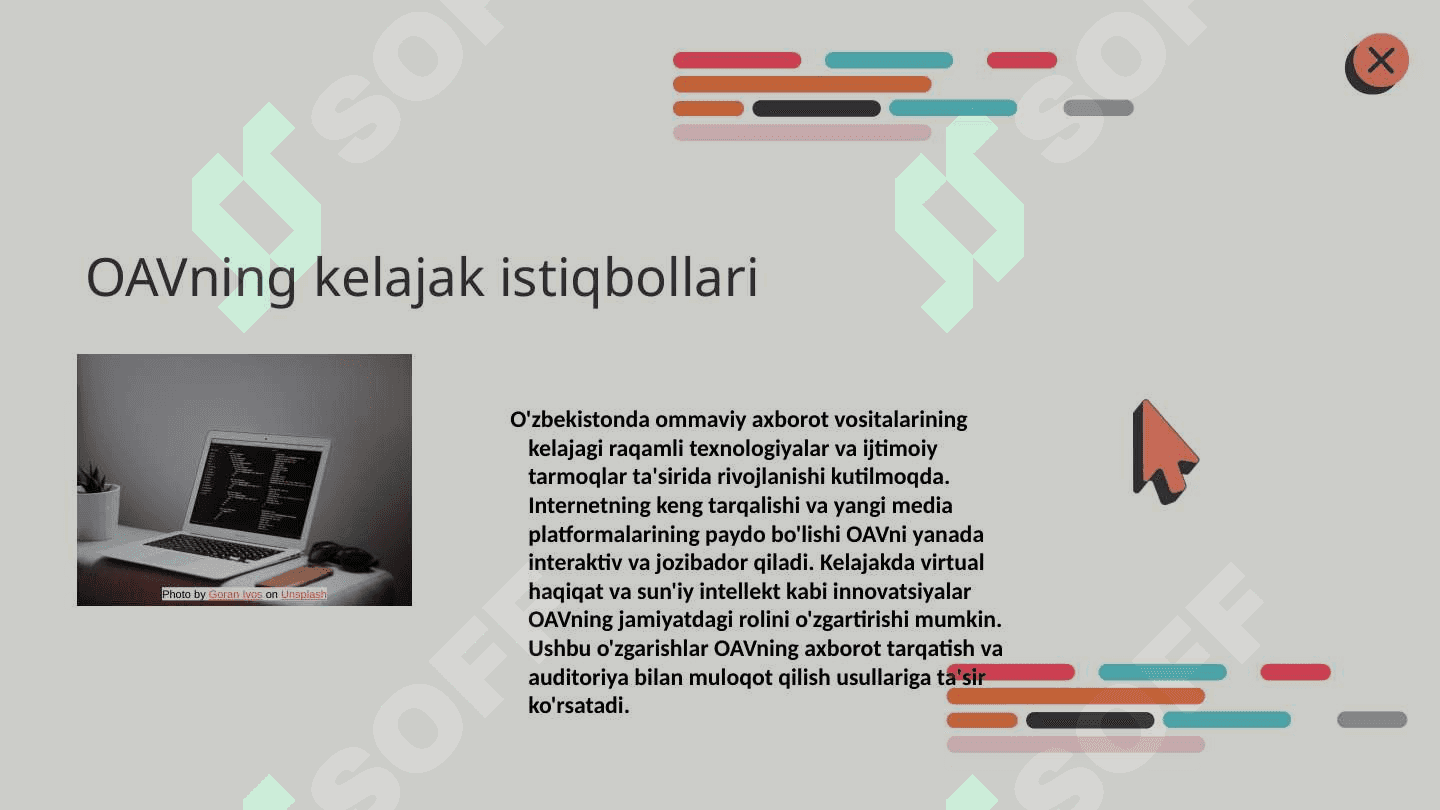 Òzbekiston Respublikasida ommaviy axborot vositalarining faoliyati 8