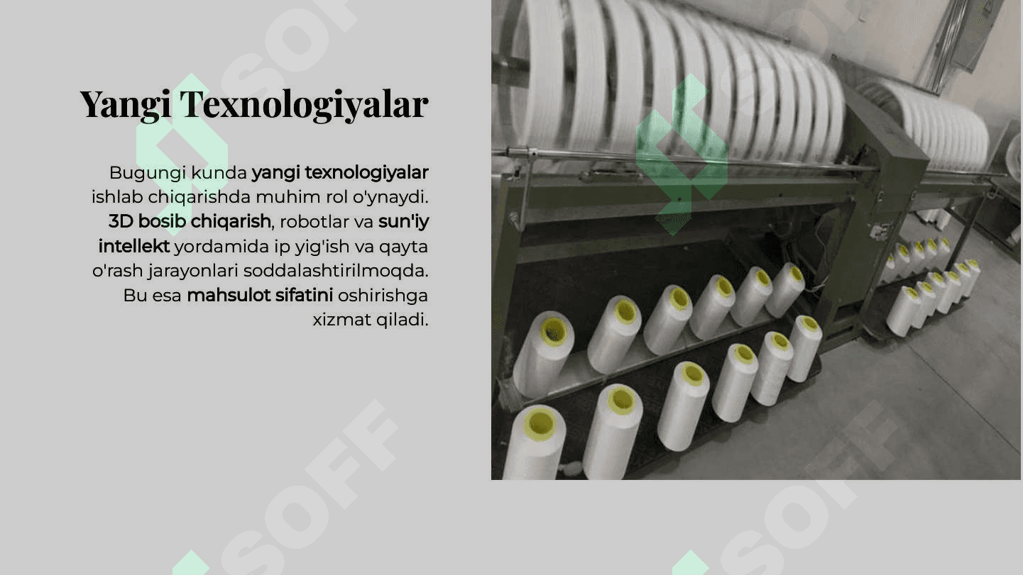 Avtomatlashtirilganyigirish va qayta o'rash dastgohlari 4