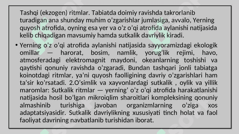 Biomaromlar va tirik organizmlarning xayotiy shakllari 4