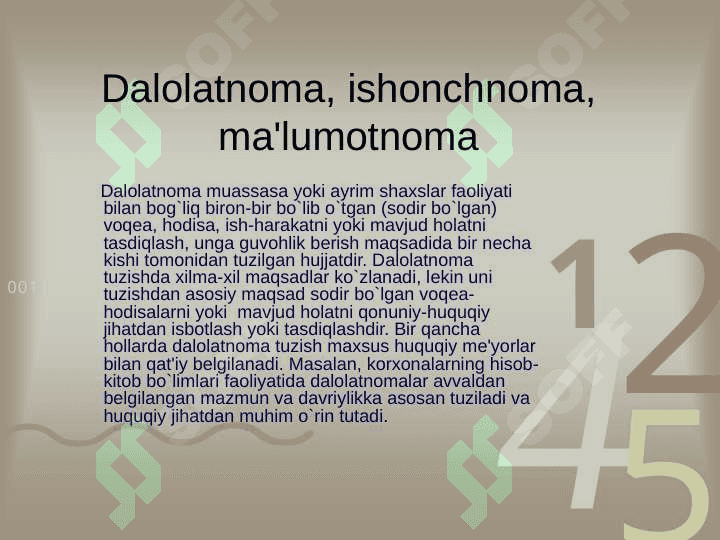Ma`lumot axborot va xizmat yozishma hujjatlari 2