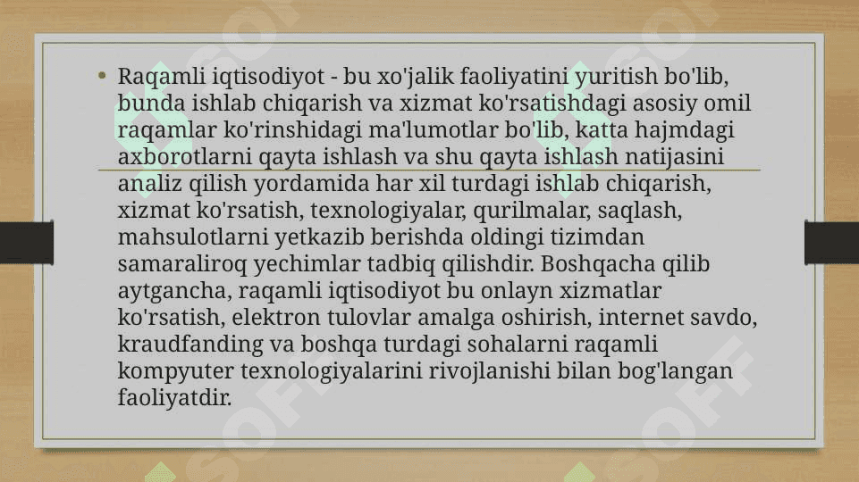 RAQAMLI IQTISODIYOT VA IQTISODIY O’SISH O’RTASIDAGI O’ZARO BOG’LIQLIKNI BAHOLASH 5